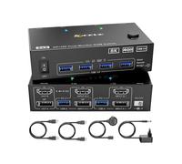 (US Plug,Not Specified)KC-KVM8202DH 8K 60Hz HDMI and DP and USB3.0 Dual Monitor KVM Switch