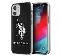 US Polo Assn. iPhone 12 / 12 Pro 6.1 Housse silicone Shiny Noir Case Cover Protection Accessoires