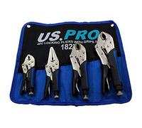 US Pro 1827 Lot de 4 pinces à étau réglables Noir/bleu