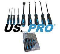 US PRO 9pc Heavy Duty Pick & Hook Set 5035 Lot de 9 Crochets et grattoirs résistants, Noir/Bleu