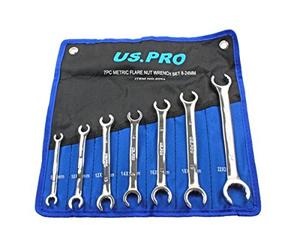 US Pro B2044 Lot de 7 clés à écrou évasées de frein 8-24 mm