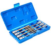 US PRO Extra Long Hex Bit Socket Set 3/8" Dr Allen Keys H3 4 5 6 7 8 10mm 1399 Jeu de Douilles hexagonales Longues 9,5 mm 10 mm, Noir/Bleu