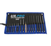 US PRO Jeu de poinçons parallèle, 18 pièces, diamètre de 1,5 mm à 9,5 mm, longueurs variables de 4 à 8 pouces, chrome vanadium, noir