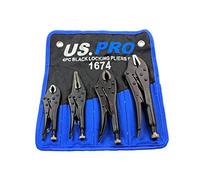 US PRO Lot de 4 pinces de blocage noires 12,7 cm, 16,5 cm, 17,8 cm et 25,4 cm - Poignées de serrage pour étau à taupe 1674