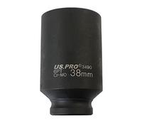 US PRO Tools 3490 Douille profonde pour écrou de moyeu 6 points 38 mm 1/2"