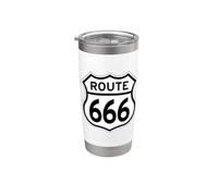 US Route 666 Panneau de rue Devils Highway AKA Route 491 Gobelet isotherme en acier inoxydable double paroi