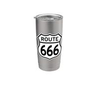 US Route 666 Panneau de rue Devils Highway AKA Route 491 Gobelet isotherme en acier inoxydable double paroi