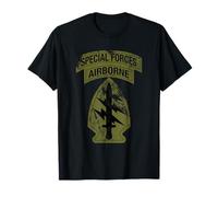 US Special Forces - SF Green Beret Patch & Tab OD Vert T-Shirt