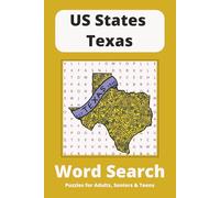 US States Texas Word Search Puzzle Book: Word Searches with Easy to Read Print about Indians, Cowboys and San Antonio and More | 6x9 inches, 110 pages ... for Vacations, Holidays and Free Times