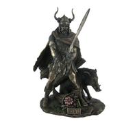 US Statue du Dieu Nordique Freyr Finition Bronze Fertilité païenne