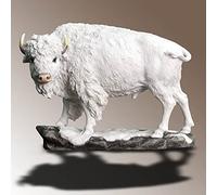 US Statuette décorative en Forme de Bison Debout Blanc 27 cm