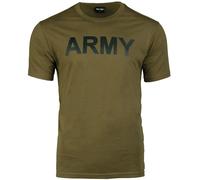 US T-Shirt Imprimé Avec Army Olive S-xxl Armée Sport Shirt Manches Pression Vert