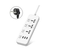 Us/uk/eu Power Strip 5v2.1a Surge Protector with 3 Outlets & 3 Usb Ports