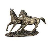 US Unicorn Studio Statuette de Chevaux Sprint Couleur Bronze coulé à Froid 28 cm