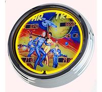 US-Way e.K. Horloge néon Flipper Bally 1978" - Horloge Murale décorative - Style des années 50 - Rétro - pour Salle à Manger, Cuisine, Salon, Bureau - Jaune