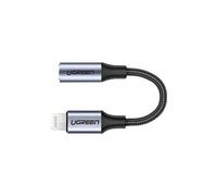 US211 - Adaptateur Lightning vers prise de casque - Lightning mâle pour mini-phone stereo 3.5 mm femelle - 30 cm - gris - pour Apple iPad/iPhone/iPod