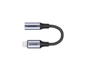 US211 - Adaptateur Lightning vers prise de casque - Lightning mâle pour mini-phone stereo 3.5 mm femelle - 30 cm - gris - pour Apple iPad/iPhone/iPod