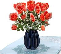 Us8-38uk1515-Cartes De V?Ux Pop-Up 3d Pour Anniversaire,Fête Des Mères Pour Femme,Fille,S?Ur (Roses Rouges Mystérieuses)