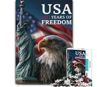 USA 250 Years of Freedom Eagle Statue of Libe Puzzle en Bois, 1000 pièces