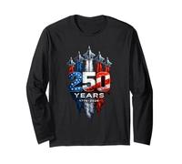 USA 250e Anniversaire célèbre Les Avions de Combat patriotiques Cool Manche Longue