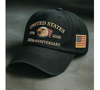 USA 250th Anniversary Commémorative Hat - Casquette de baseball patriotique réglable American Heritage Bleu cyan
