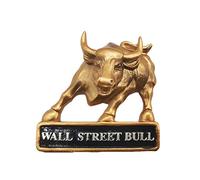 USA 3D Wall Street Bull Aimant Réfrigérateur Souvenirs À La Main Résine Magnétique Autocollants À La Maison Décoration De Cuisine, Wall Street Réfrigérateur Aimant Collection Cadeau