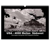 USA - 4000 Meilen Südwest Hommage an die großen SW-Fotografen Amerikas (Wandkalender 2026 DIN A3 quer), CALVENDO Monatskalender: Fotos aus Kalifornien, Nevada, Utah und Arizona