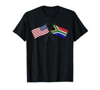 USA Afrique du Sud Crossed Flags American South African Jersey T-Shirt