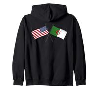 USA Algérie Crossed Flags American Algerian Friendship Sweat à Capuche