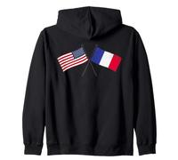 USA Allemagne Drapeau croisé Américain Français Amitié Sweat à Capuche