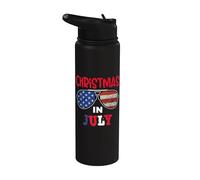 USA American Sunglass Christmas in July Stainless Steel Insulated Water Bottle