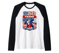 USA Anniversary Dabbing Uncle Sam 250e Amérique 4 Juillet Manche Raglan