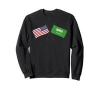 USA Arabie Saoudite Drapeau croisé Américain Arabie Saoudite Maillot Sweatshirt
