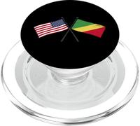USA Congo Brazzaville Drapeaux Croisés Américain Congolais PopSockets PopGrip pour MagSafe