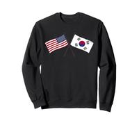 USA Corée du Sud Drapeaux Croisés Américain Corée du Sud Jersey Sweatshirt