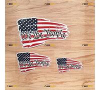 USA Drapeau américain « Nous, le Peuple » Citation Vieilli 08292 Autocollant Vinyle - Lot de 3 Réfléchissant, 7,6 cm, 10,2 cm, 15,2 cm - pour voiture bateau ordinateur portable tasse