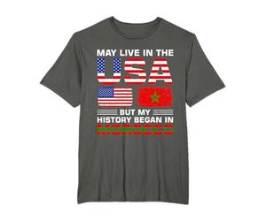 USA Drapeau Amérique Maroc Drapeau Maroc Racines Pays T-Shirt