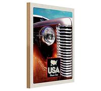 USA Dream Cars - Plaque en bois - Nostalgie - Style rétro - 30 cm x 40 cm