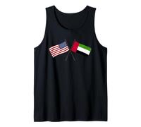 USA Émirats Arabes Unis Croisés Drapeaux Américains Emirati Amitié Débardeur