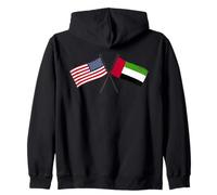 USA Émirats Arabes Unis Croisés Drapeaux Américains Emirati Amitié Sweat à Capuche