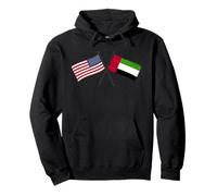 USA Émirats Arabes Unis Croisés Drapeaux Américains Emirati Amitié Sweat à Capuche