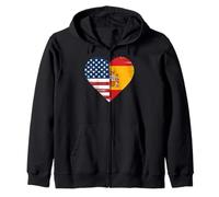 USA Espagne Cœur - Double citoyenneté Sweat à Capuche