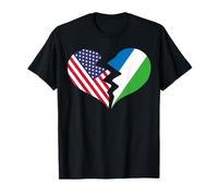 USA et Sierra Leone Broken Heart International Love T-Shirt