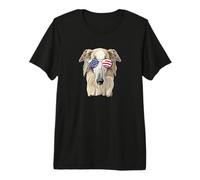 USA Flag 4th July Fourth American Sunglasses Borzoi Lover T-Shirt Haut de Gamme