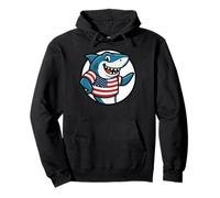 USA Flag Shark Funny American Patriotic 4th of July Sweat à Capuche