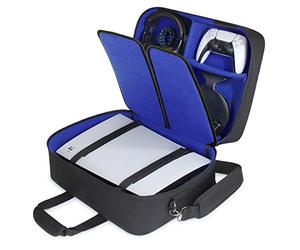 USA Gear Coque PS5 - Coque de Console Compatible avec PlayStation 5 et PS5 Édition numérique avec intérieur Personnalisable pour Manette PlayStation, Jeux PS5, Casque de Jeu et Accessoires de Jeu