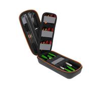 USA Gear Étui à Fléchettes - Étui pour 3 Fléchettes À Pointe Souple ou en Acier avec Rangement pour Pointes en Plastique, 12 Emplacements pour Ailettes, Tiges et Autres Accessoires (Noir)