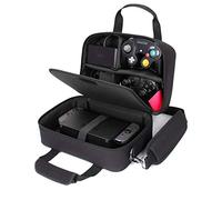 USA Gear Étui de Transport Compatible avec Nintendo Switch 2, Station d'accueil, Manette Gamecube/Pro, Joy-Con et Autres Accessoires Nintendo Switch 2 - Intérieur Personnalisable, Bandoulière - Noir