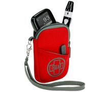 USA Gear Étui Moniteur de Glycémie Glucomètre et Inhalateur - Néoprène Résistant, Passant Ceinture, Dragonne Amovible - Pour Lecteur Glycémie, Lancettes, Autopiqueur, Inhalateur Asthme et plus