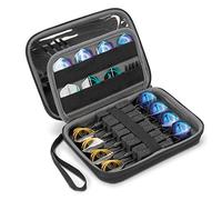USA Gear Étui pour Fléchettes Pointe Acier et Pointe Plastique, Coque Rigide pour 8, Rangement Pointes, Tiges et Ailettes, Accessoire Jeu de Fléchette Électronique (Noir)